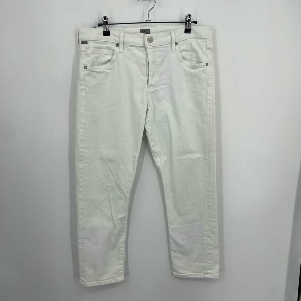 Citizens of Humanity Elsa Mid Rise Slim Fit Crop 29‎ white denim